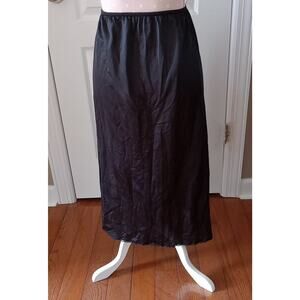 Vintage SLIPERFECTION Size M Half Slip Lace Trim Black Slit Nylon USA 🇺🇸
